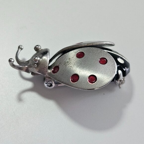 ***Last Chance!! Final Sale*** Beau Sterling Silver Vintage Lady Bug Brooch - Picture 8 of 10